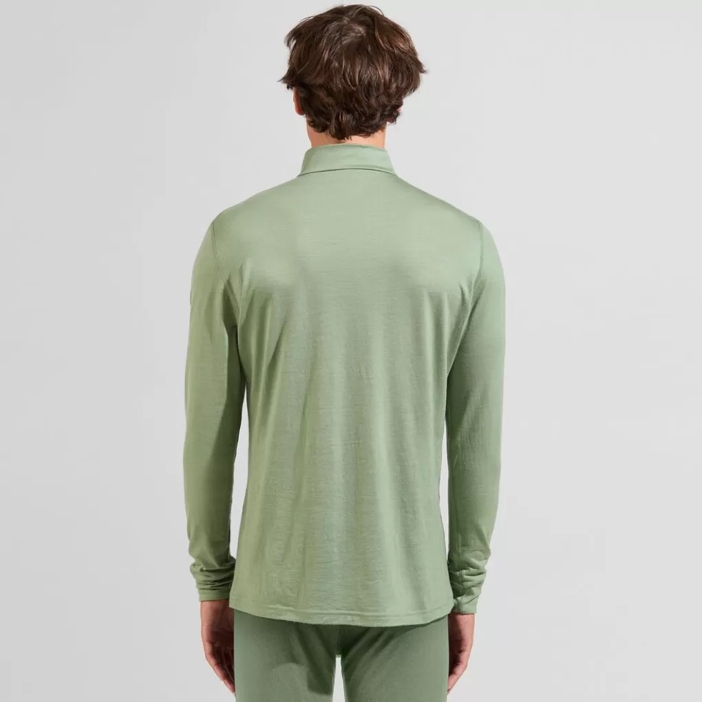 Base Layer A Mezza Zip A Manica Lunga Natural Merino 200-Odlo Clearance