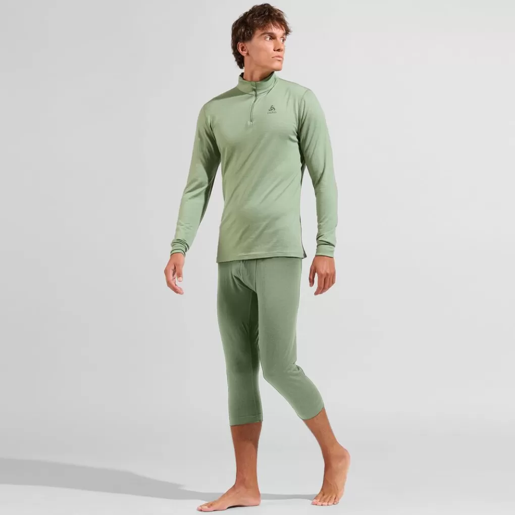 Base Layer A Mezza Zip A Manica Lunga Natural Merino 200-Odlo Clearance