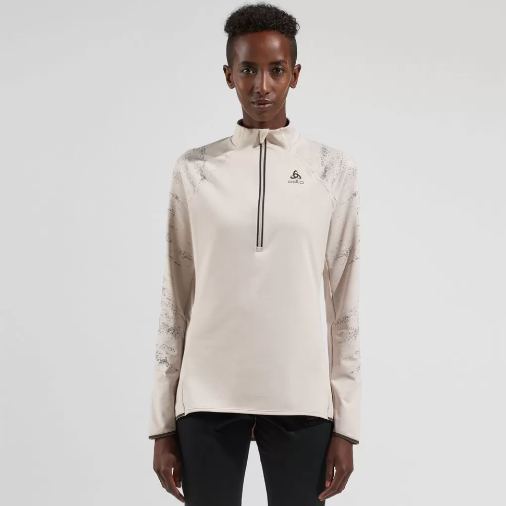 Felpa Mid Layer Zeroweight Ceramiwarm Con Stampa Riflettente-Odlo Flash Sale