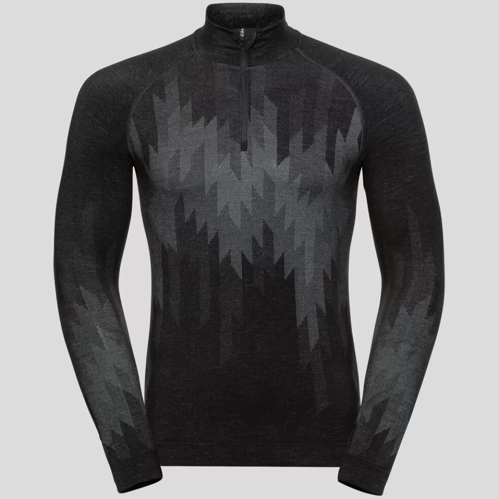 Kinship Performance Wool Warm A Mezza Zip A Maniche Lunghe-Odlo Cheap