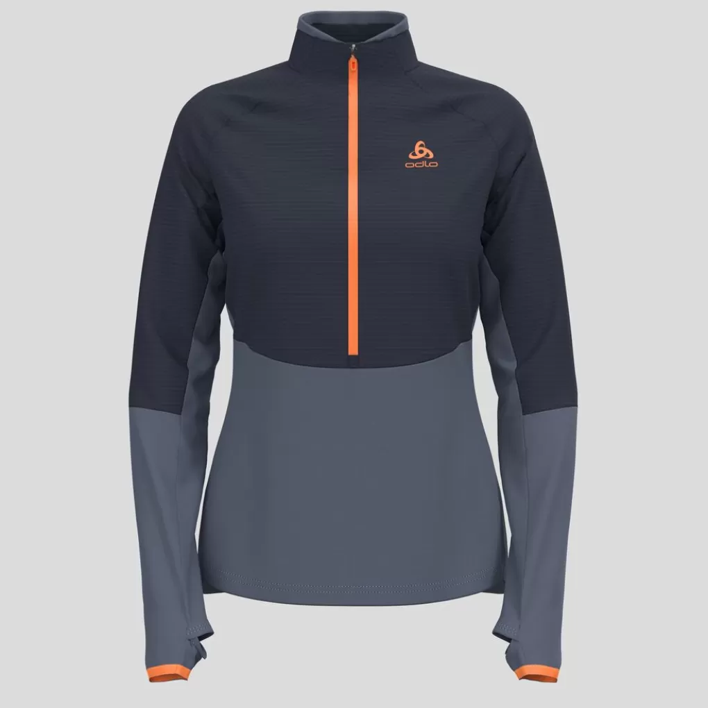 Mid Layer A Mezza Zip Descent Ceramiwarm-Odlo Clearance